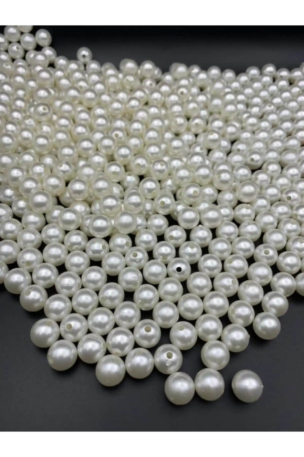 Hedef Bijuteri 12mm Krem Renk Plastik İnci Boncuk ile Çok Yönlü Takı Tasarımları