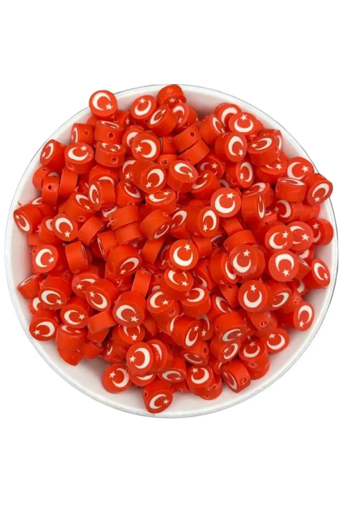 Hedef Bijuteri 25 Adet Renkli Polimer Kil Bayrak Boncukları ve Takı Aksesuarları