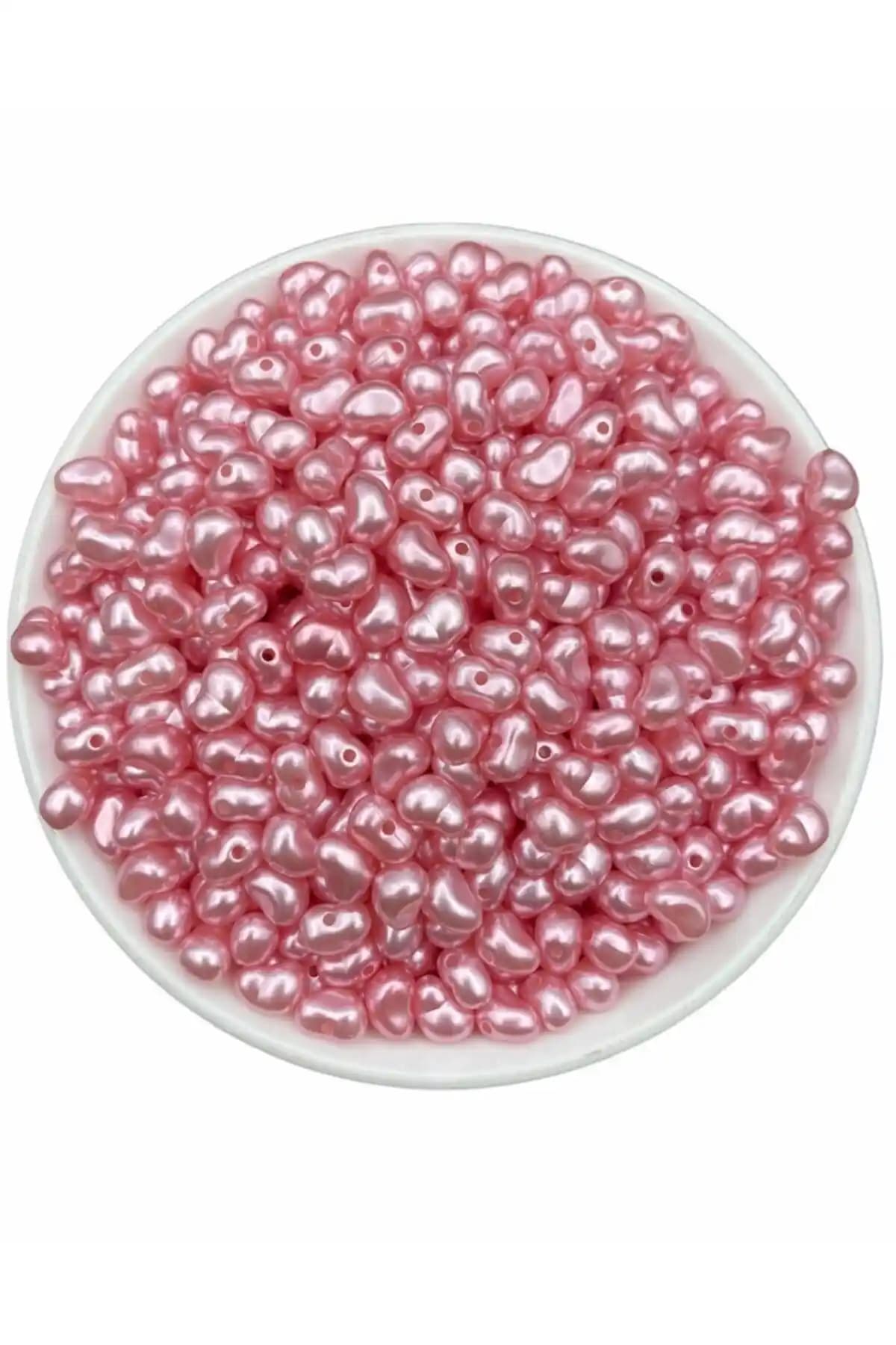 Hedef Bijuteri Pembe Plastik Barok İnci Boncukları 50g Takı ve Aksesuar Yapımı İçin