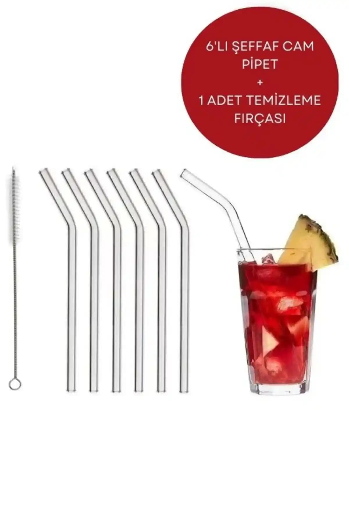 HİROS'H 6'lı Cam Pipet ve Temizleme Fırçası Seti Modern ve Dayanıklı Tasarım
