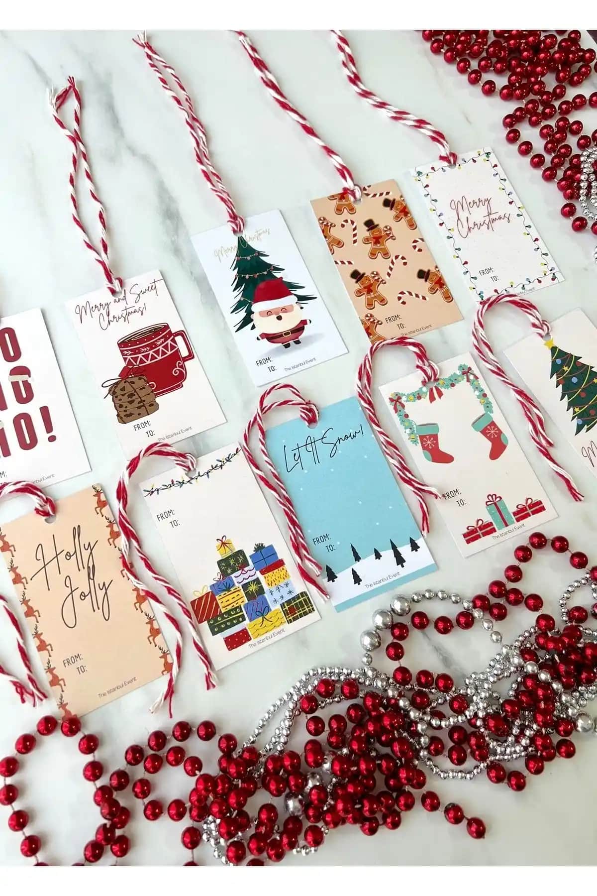 İstanbul Etkinliği 10'lu Yılbaşı Hediye Etiketi Seti Zarif ve Dayanıklı Tasarım