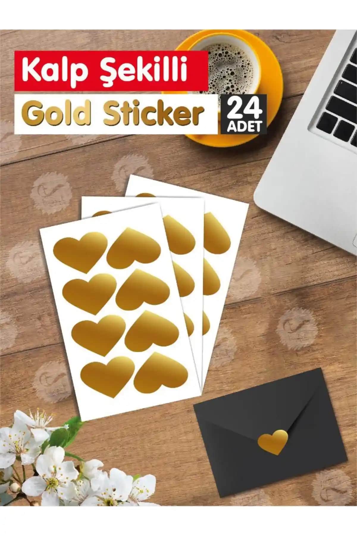 Kalp Şekilli Altın Sticker: Estetik ve Kullanışlılık Bir Arada Çocuklar ve Yetişkinler İçin