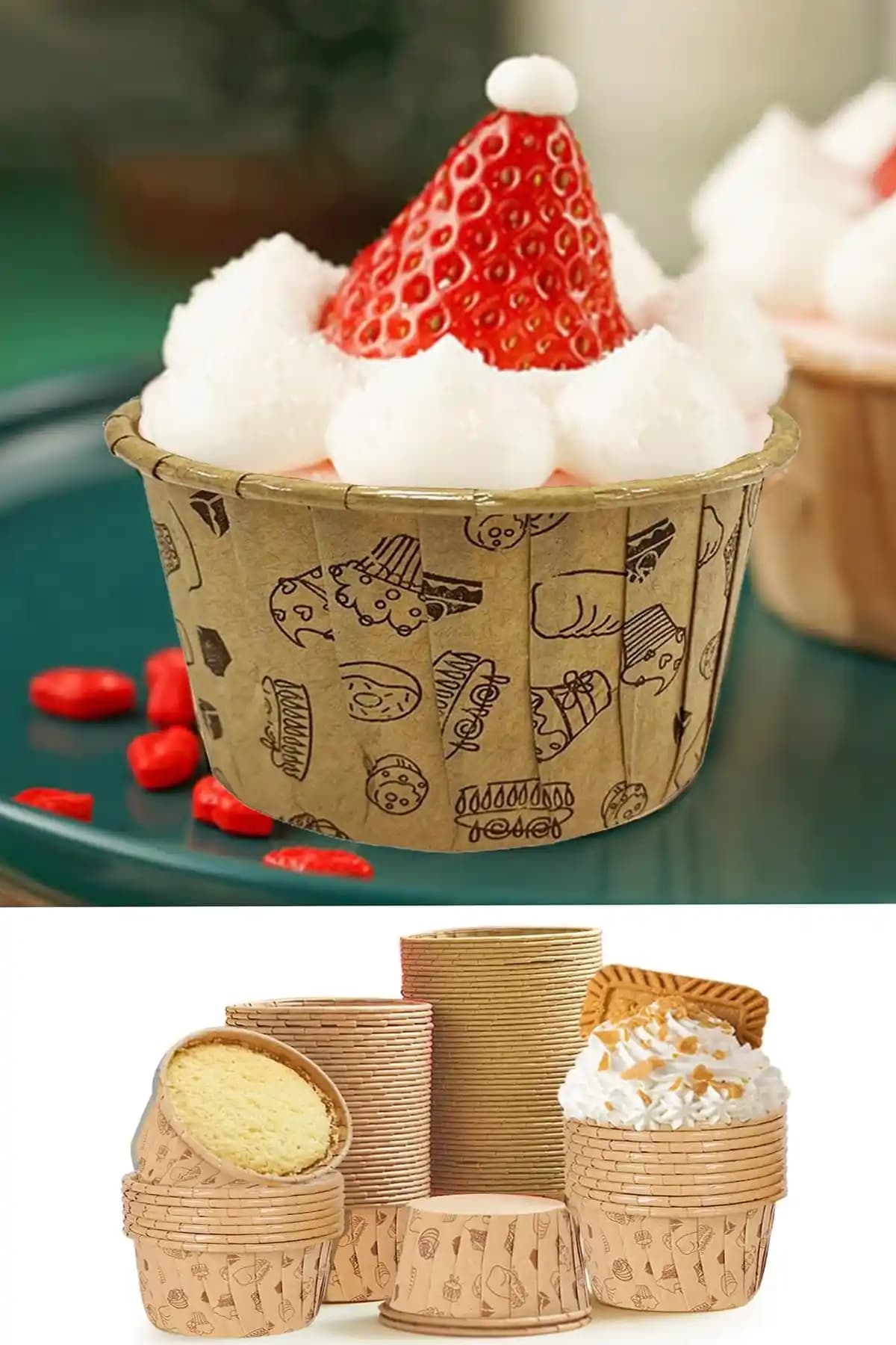 Kraft Renkli Desenli Muffin Kalıbı ile Partiler ve Günlük Kullanımlar İçin Pratik Çözüm