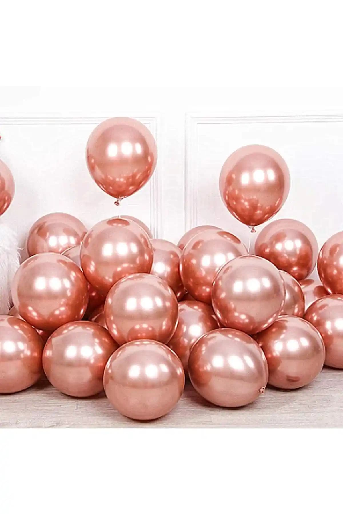 Krom Parlak Metalik Bakır Renkli Parti Balonları Dekorasyon ve Etkinlikler İçin Uygun