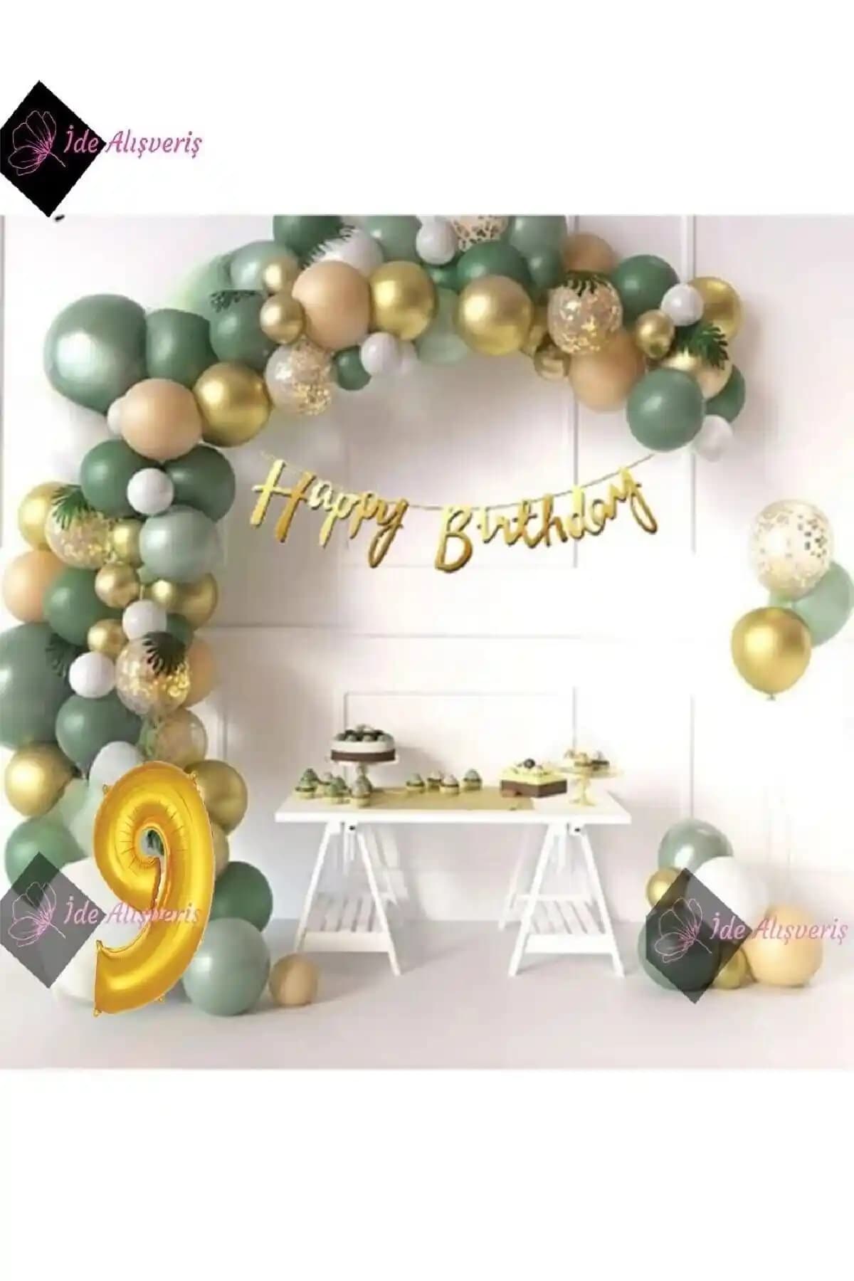 Küf Yeşili ve Gold Balon Setleri Karşılaştırması: Doğum Günü Partisi Süsleri
