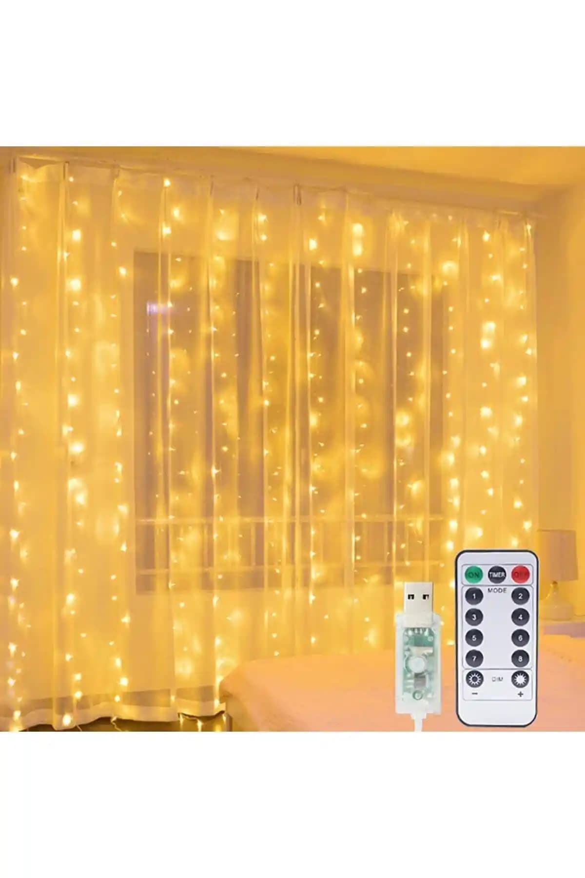 Ledison Kumandalı 8 Moda Sahip 3x3 Metre Pembe LED Perde Modern Ev Dekorasyonu İçin