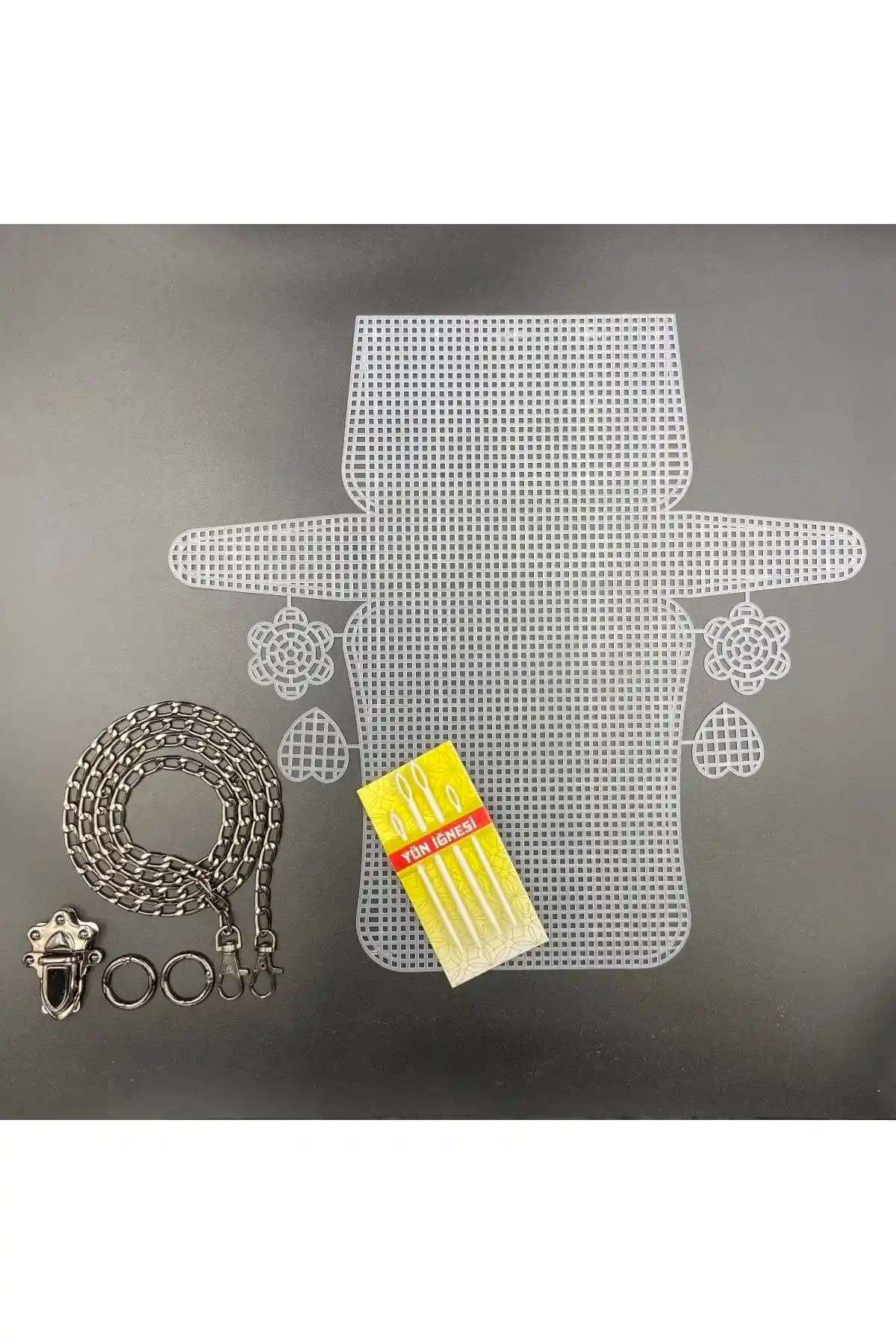 Lina Tuhafiye Orta Boy Plastik Kanvas Çanta Seti Şıklık ve İşlevselliği Bir Arada