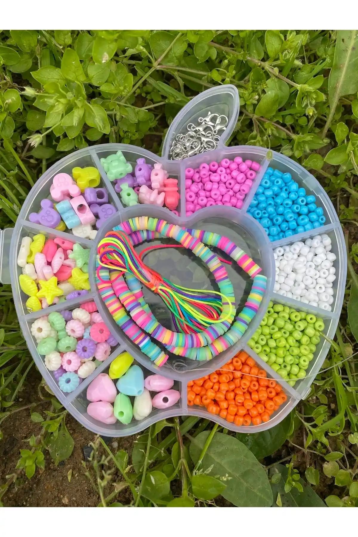 Livza Elma Desenli Hobi Takı Yapım Seti Çocuklar ve Gençler İçin Eğlenceli Aktivite