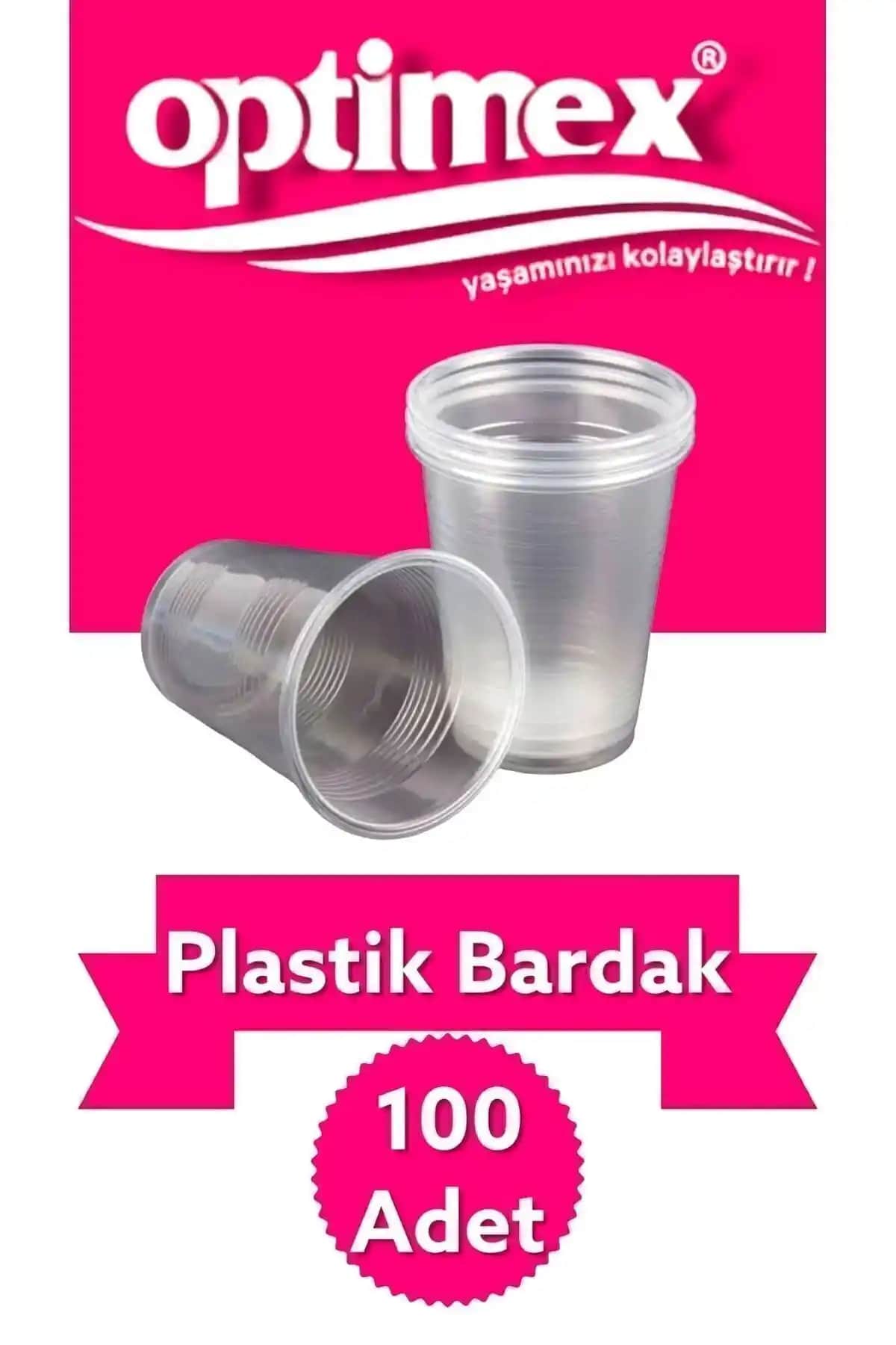Lüx Plastik 100'lü Büyük Bardak Seti Dayanıklı ve Pratik Kullanım İçin Uygun