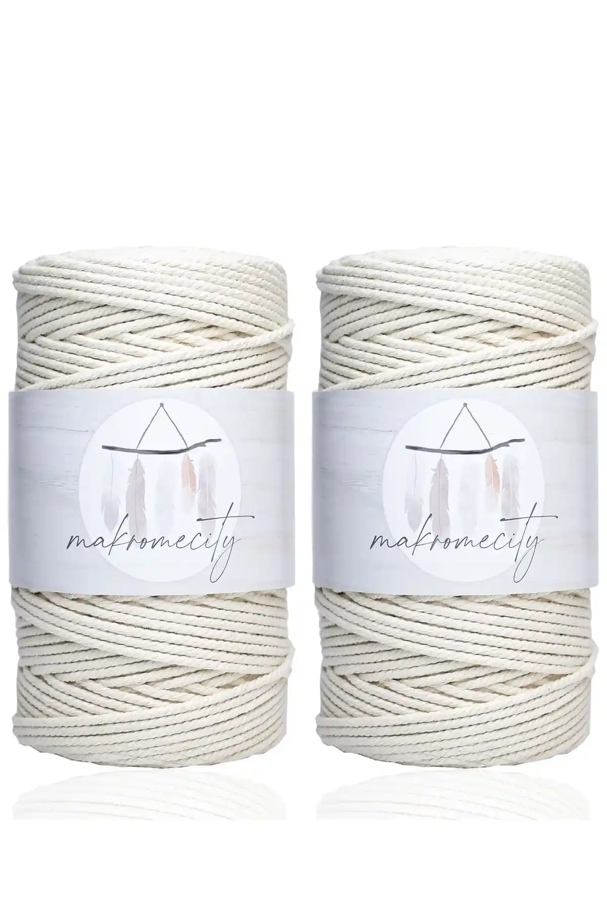 Makromecity Premium 3 Büküm Pamuk Makrome İpi ile El Sanatları ve Dekorasyon Projeleri