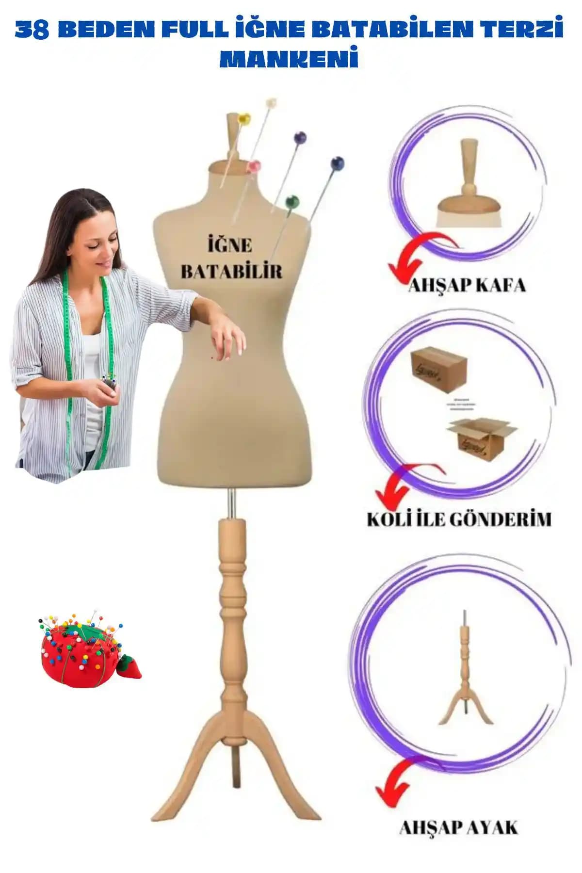 Manken İstanbul 38 Beden Full İğne Batabilen Terzi Mankeni Detaylı İnceleme ve Kullanım Özellikleri