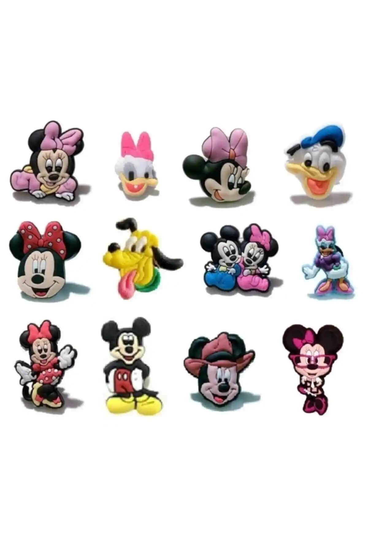 Marimari Disney Temalı Çocuk Odası ve Koleksiyonlar İçin Renkli Terlik Süsü Seti