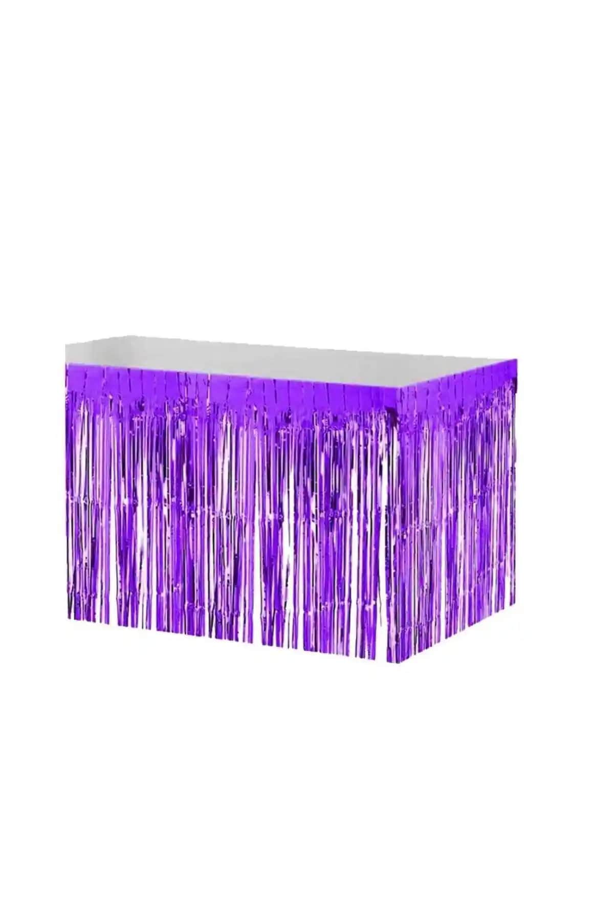 Metalik Folyo Mor Masa Eteği: Şık ve Dayanıklı Parti ve Organizasyon Süsleri