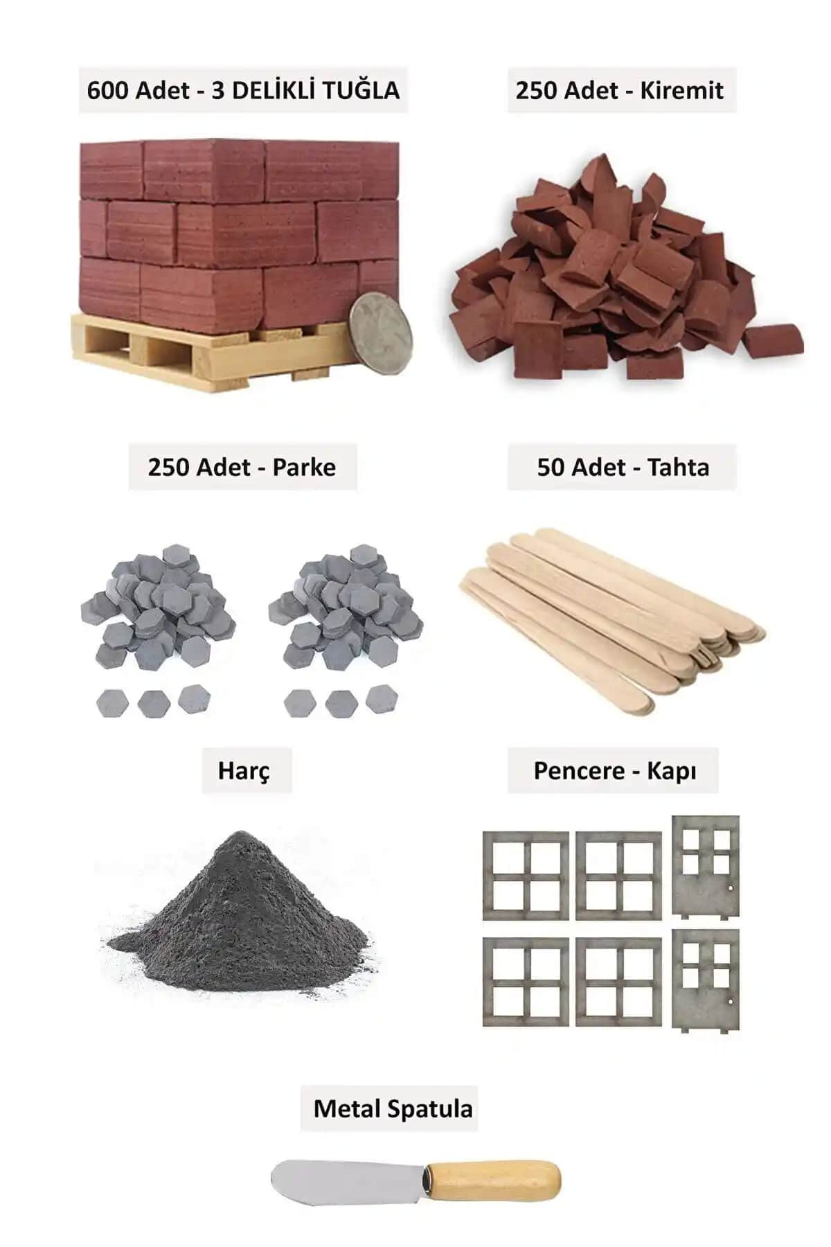 Minyatür İnşaat Seti 3 Delikli Tuğla ile Detaylı ve Gerçekçi Modelleme İmkanı