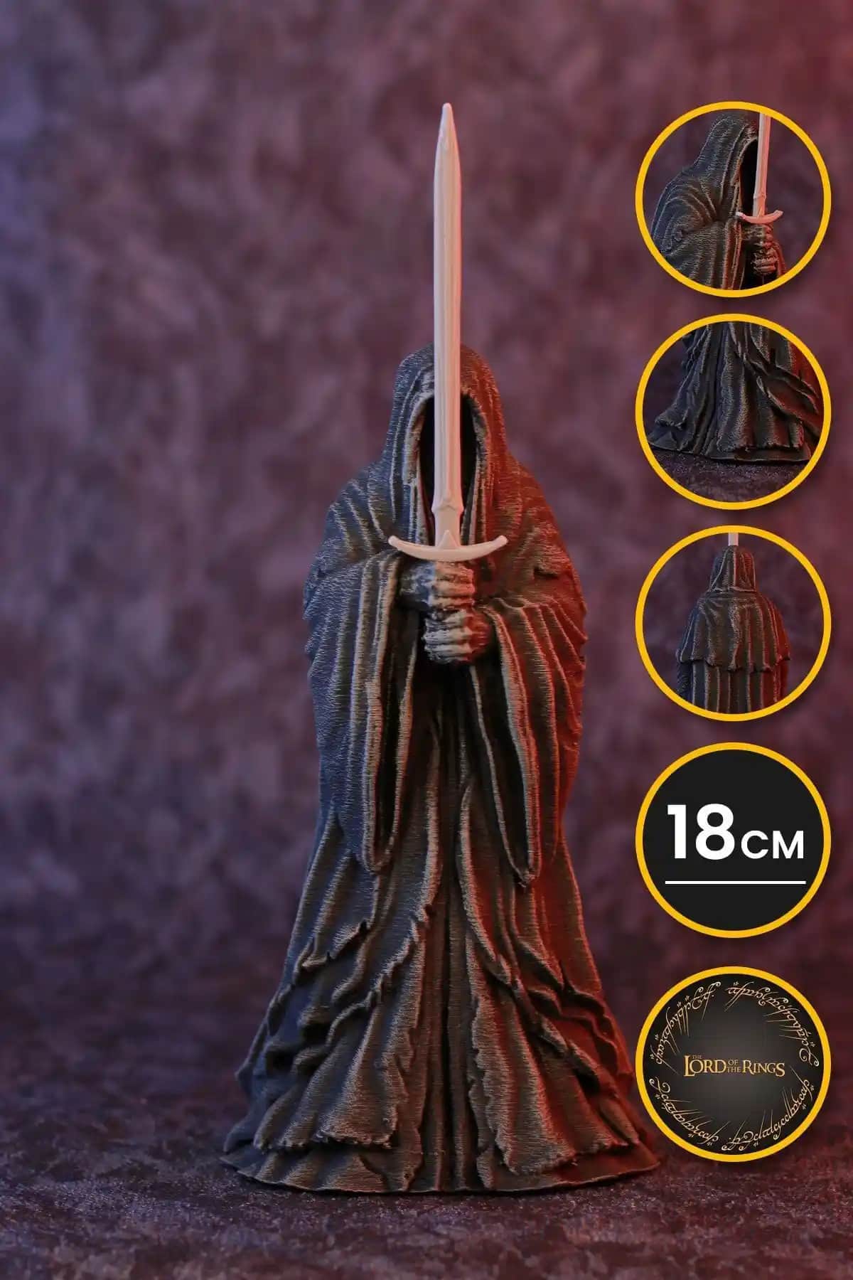 Nazgul Yüzükleri Koleksiyon Parçası 18 cm Detaylı Fantastik Figür
