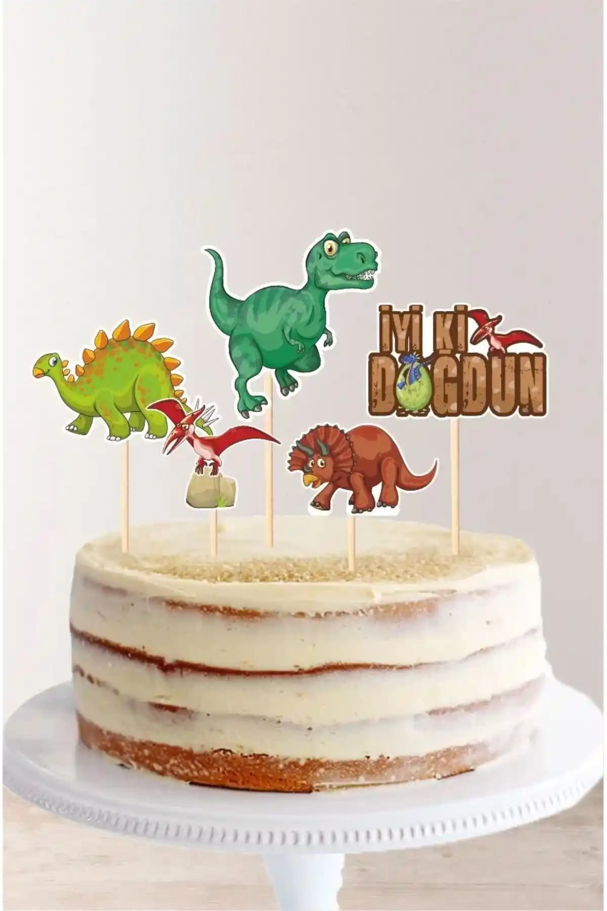 Neşeli Günlerim Dinazor Konseptli Pasta Süsü: Çocuklar İçin Eğlenceli ve Yaratıcı Dekorasyon