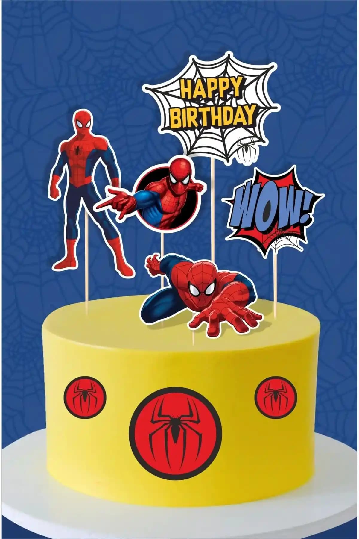 Neşeli Günlerim Spiderman Temalı Doğum Günü Pasta Süsü: Renkli ve Eğlenceli Çocuk Partileri İçin