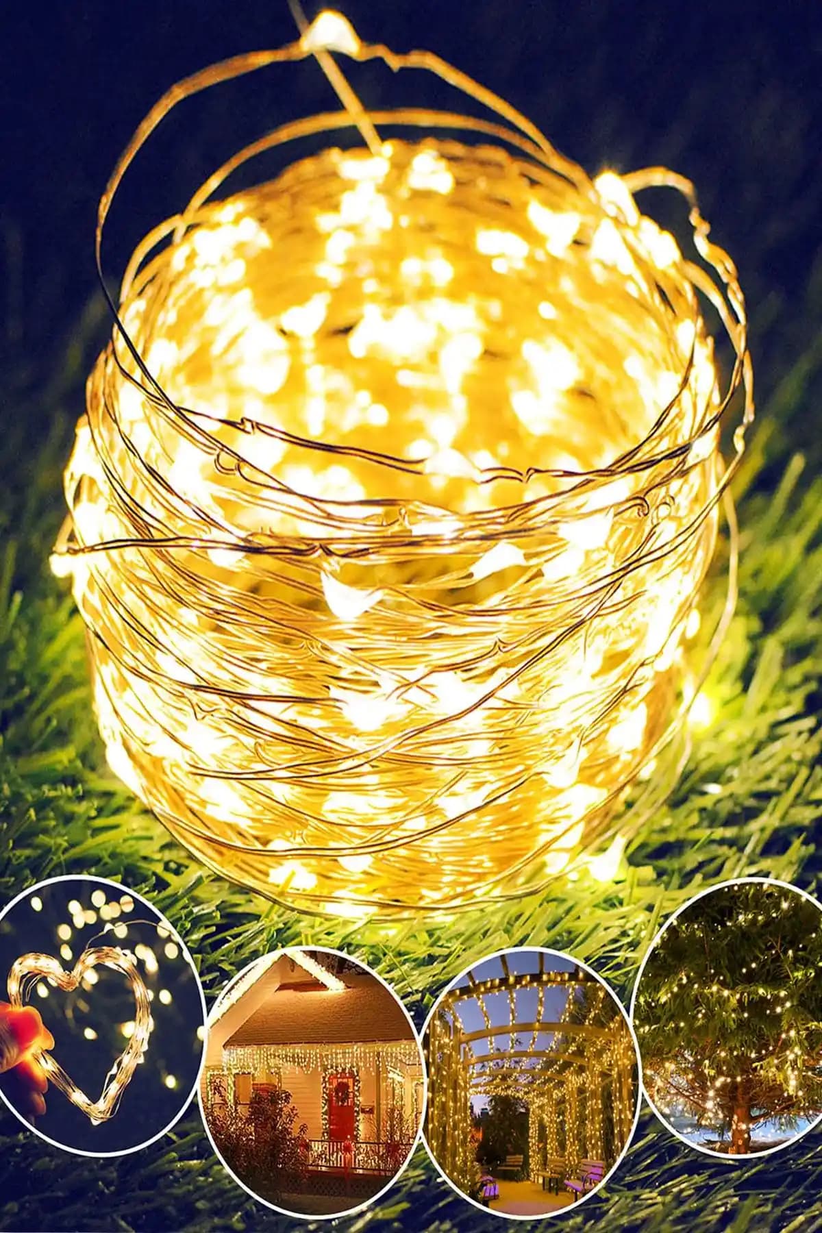 NONYA Peri Led 10 Metre Sarı Renkli Dekoratif LED Aydınlatma İç ve Dış Mekanlar İçin