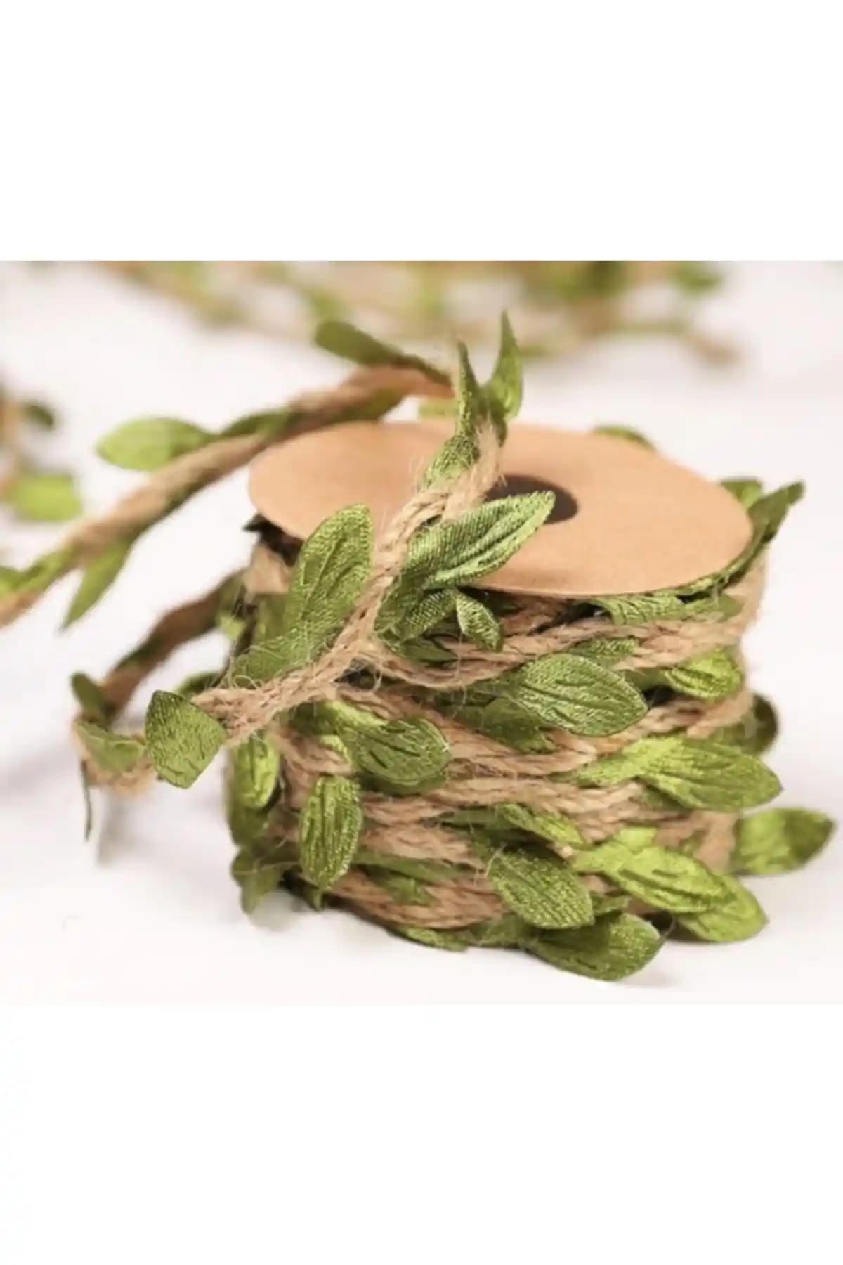 OzanTuhafiye Hasır Ipli Yaprak Şerit 10 Metre Doğal ve Şık Dekorasyon Malzemesi