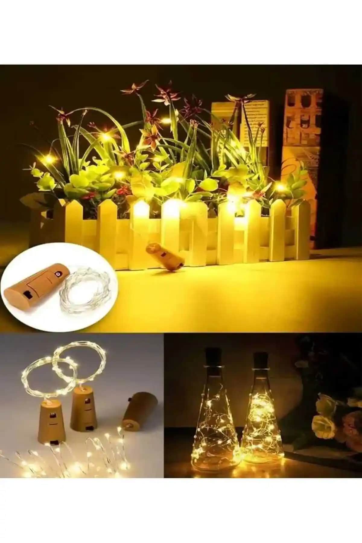 Panther Mantar Tıpalı Şişeler İçin Peri Led Işık Gün Işığı Dekoratif Aydınlatma