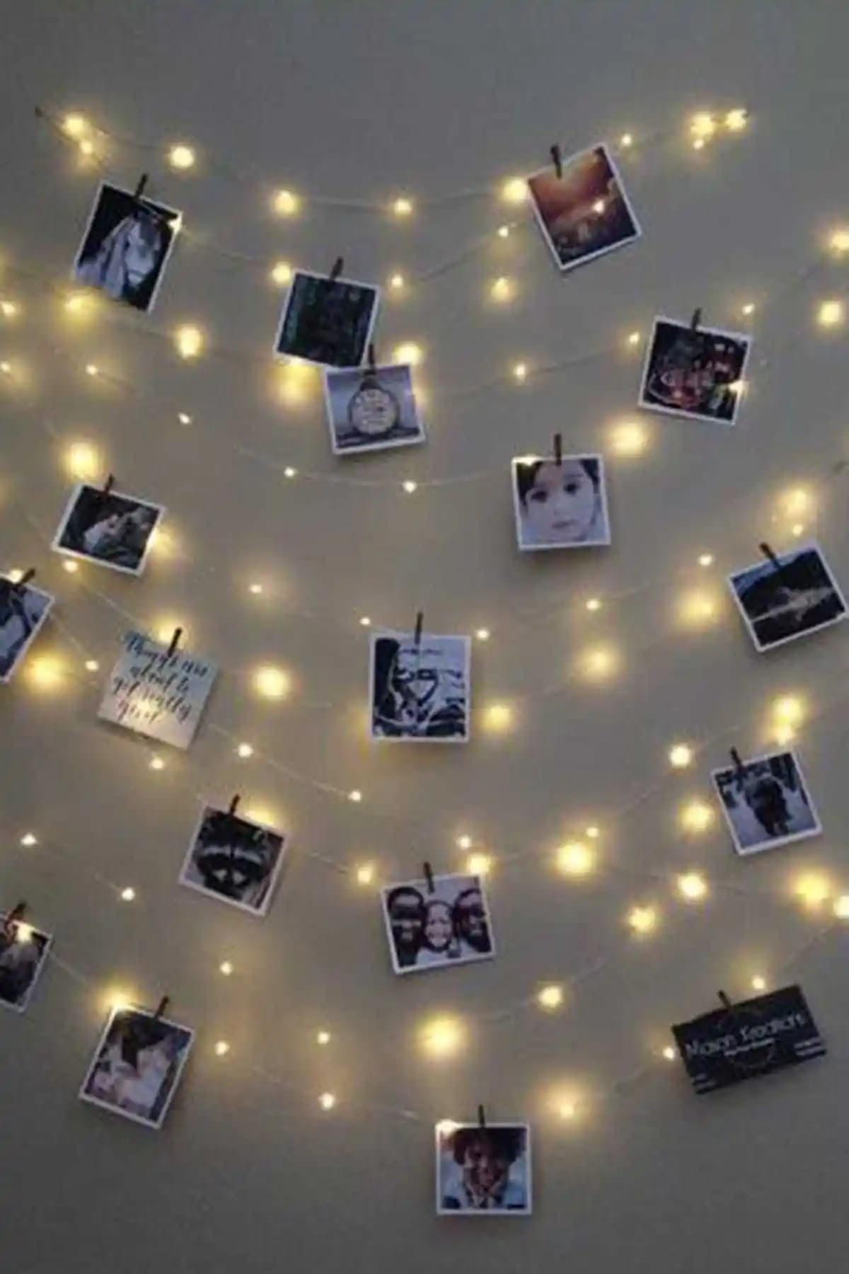 Parti Dolabı 3 M Peri Led Işık ve Fotoğraf Asma Seti Ev Dekorasyonunda Şık ve İşlevsel Bir Çözüm