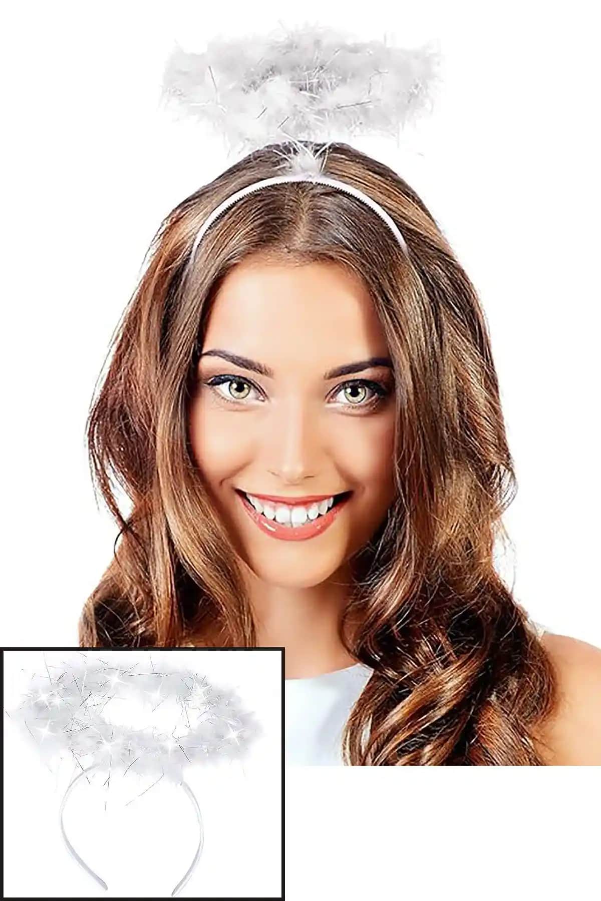 Parti Dolabı Beyaz Tüylü Melek Tacı ile Partilerinizi Süsleyin