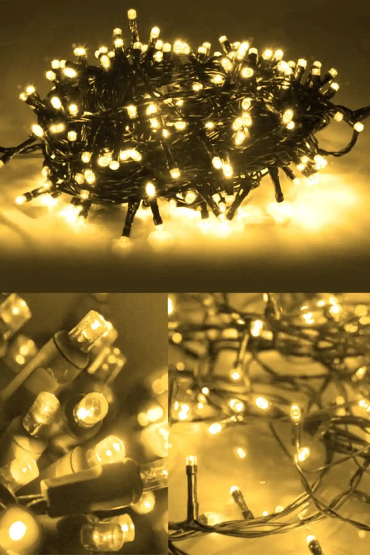 Parti Dolabı Günışığı Yılbaşı Çam Ağacı Işığı 5 Metre Sarı LED Dekorasyon Aksesuarı