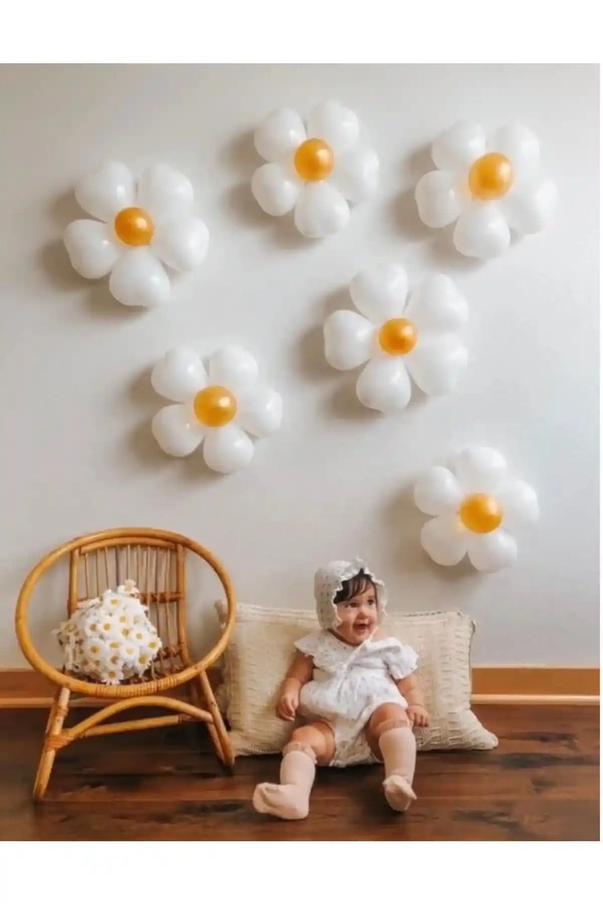Partifabrik 36 Balonlu Papatya Yapma Seti Şık ve Pratik Dekorasyon Alternatifi