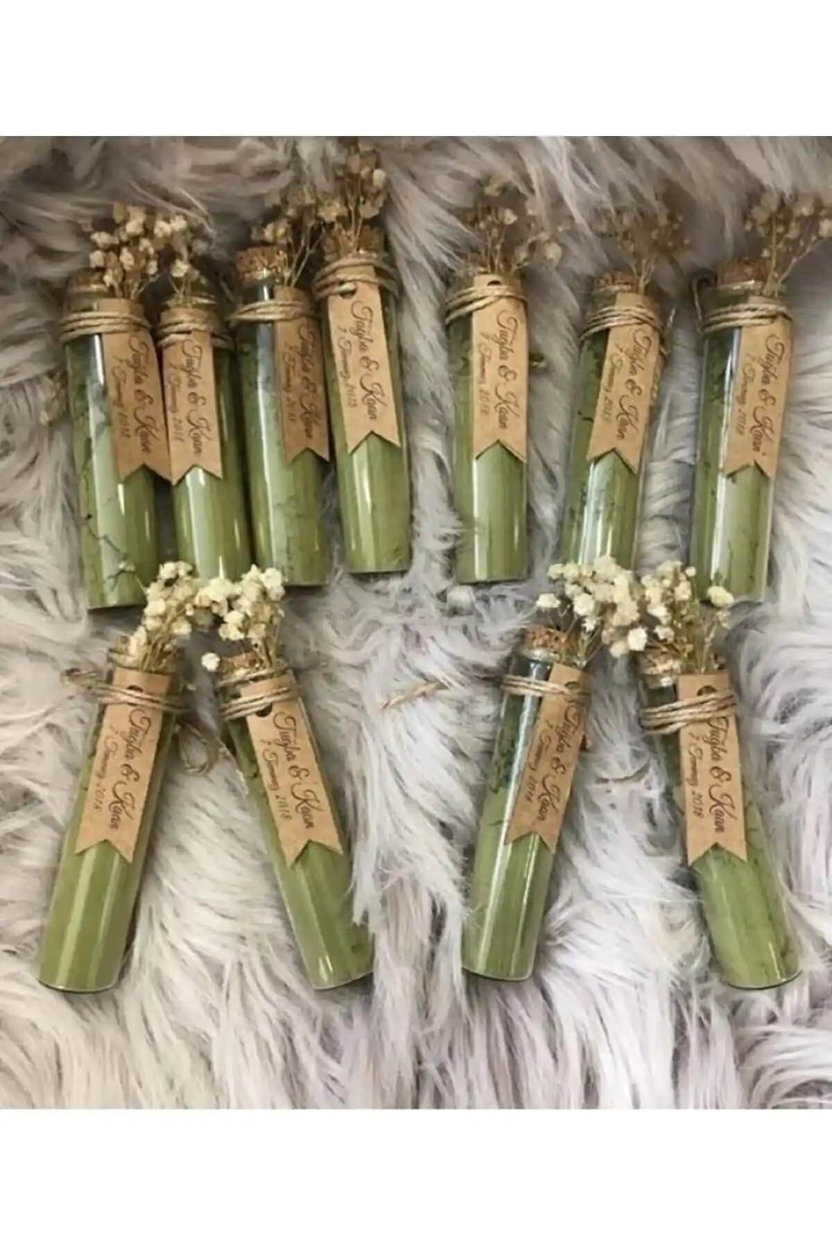 PASAMİA Kına Cam Tüp Şişe 25 Adet Zarif ve Dayanıklı Hediye Seçeneği