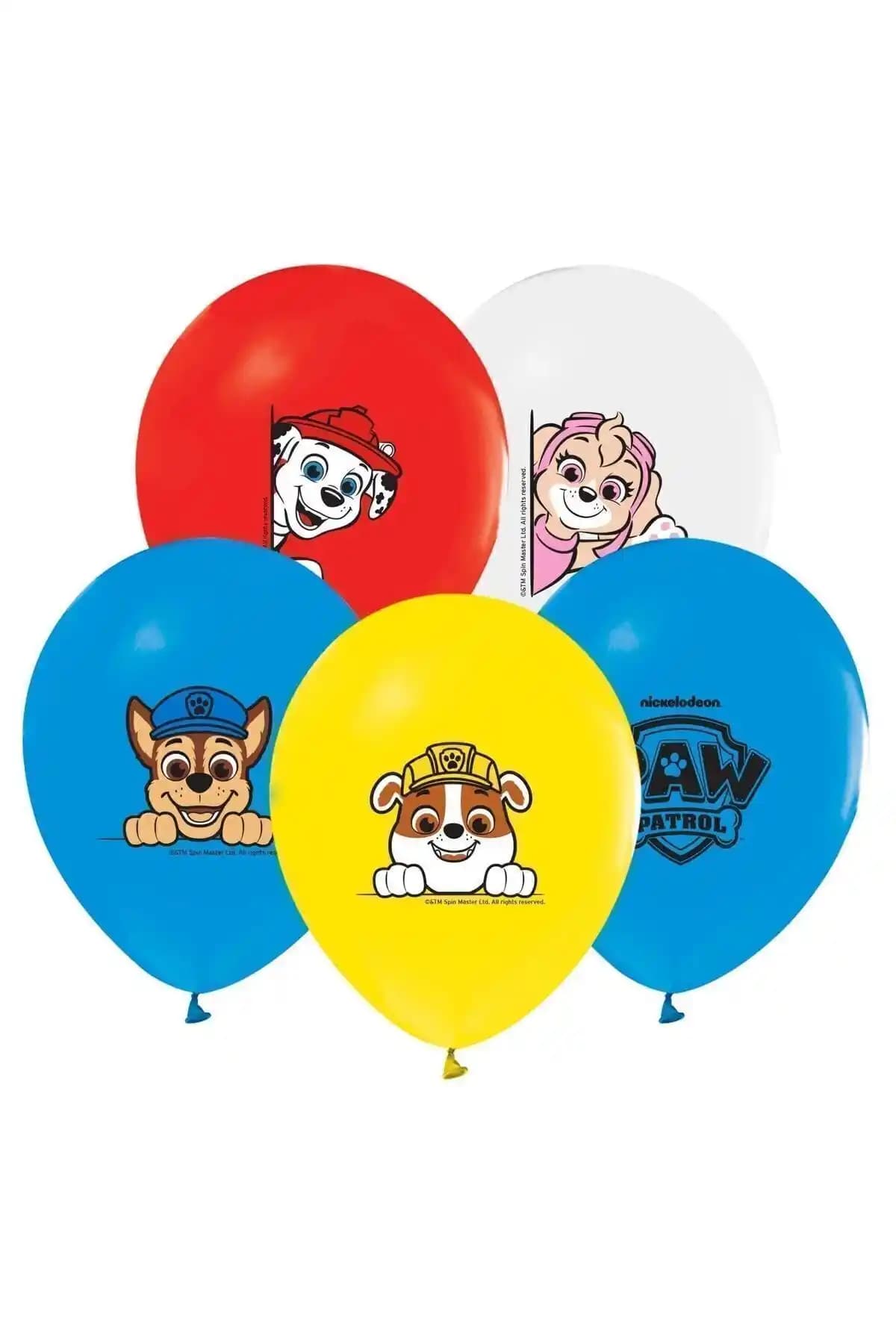PAW PATROL Baskılı Balon Seti Çocuk Partileri İçin Renkli ve Dayanıklı Dekorasyon Seçeneği