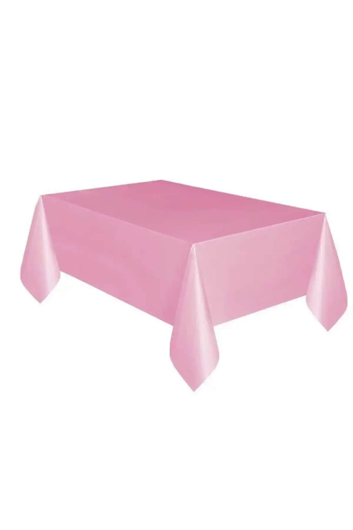Pembe Doğum Günü Masa Örtüsü - Renkli ve Şık Parti Dekorasyonu İçin Uygun