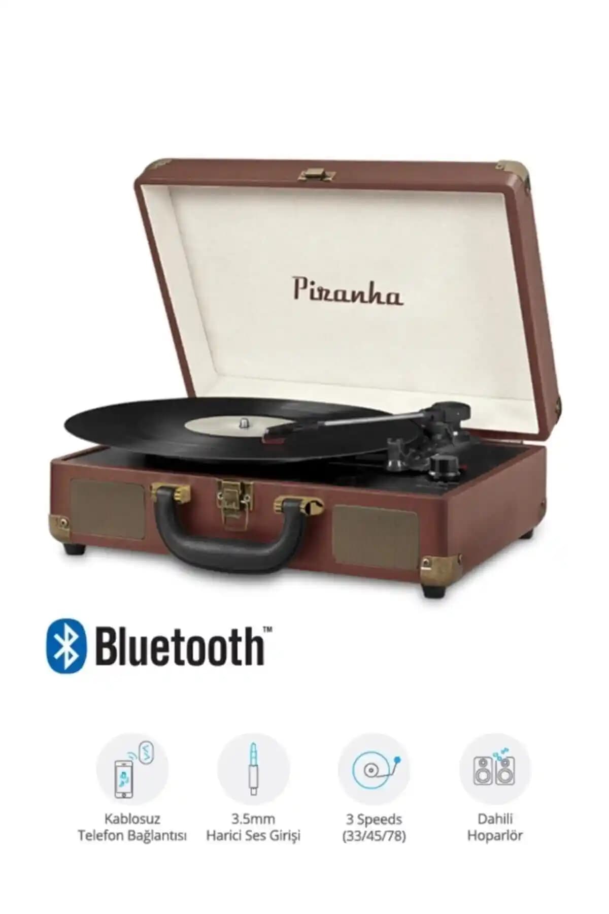 Piranha 7325 Bluetooth'lu Çantalı Pikap: Şık Tasarım ve Yüksek Ses Kalitesi