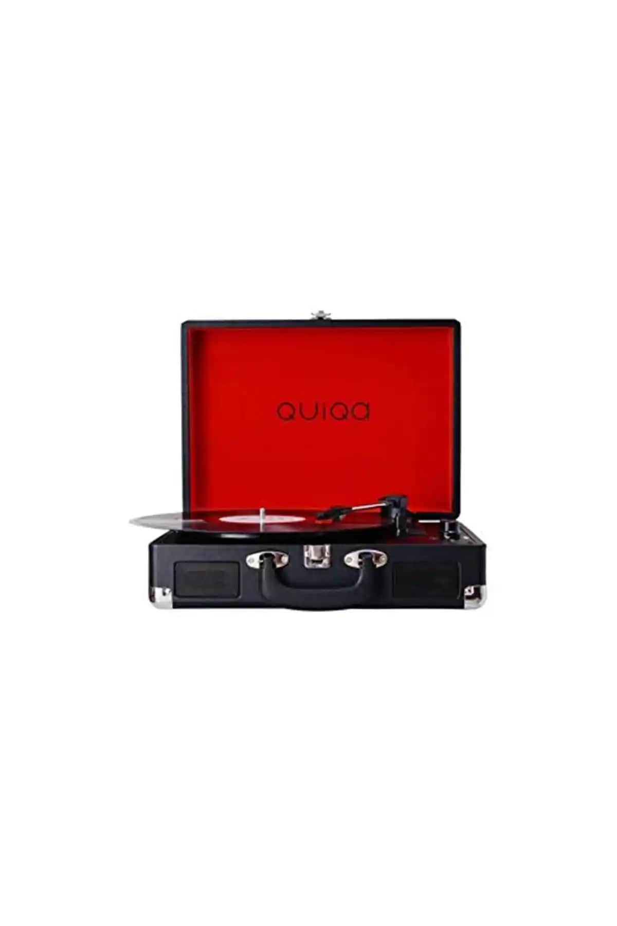 QUIQA T316 Siyah Taş Plak Çalar: Retro Tasarım ve Yüksek Ses Kalitesi