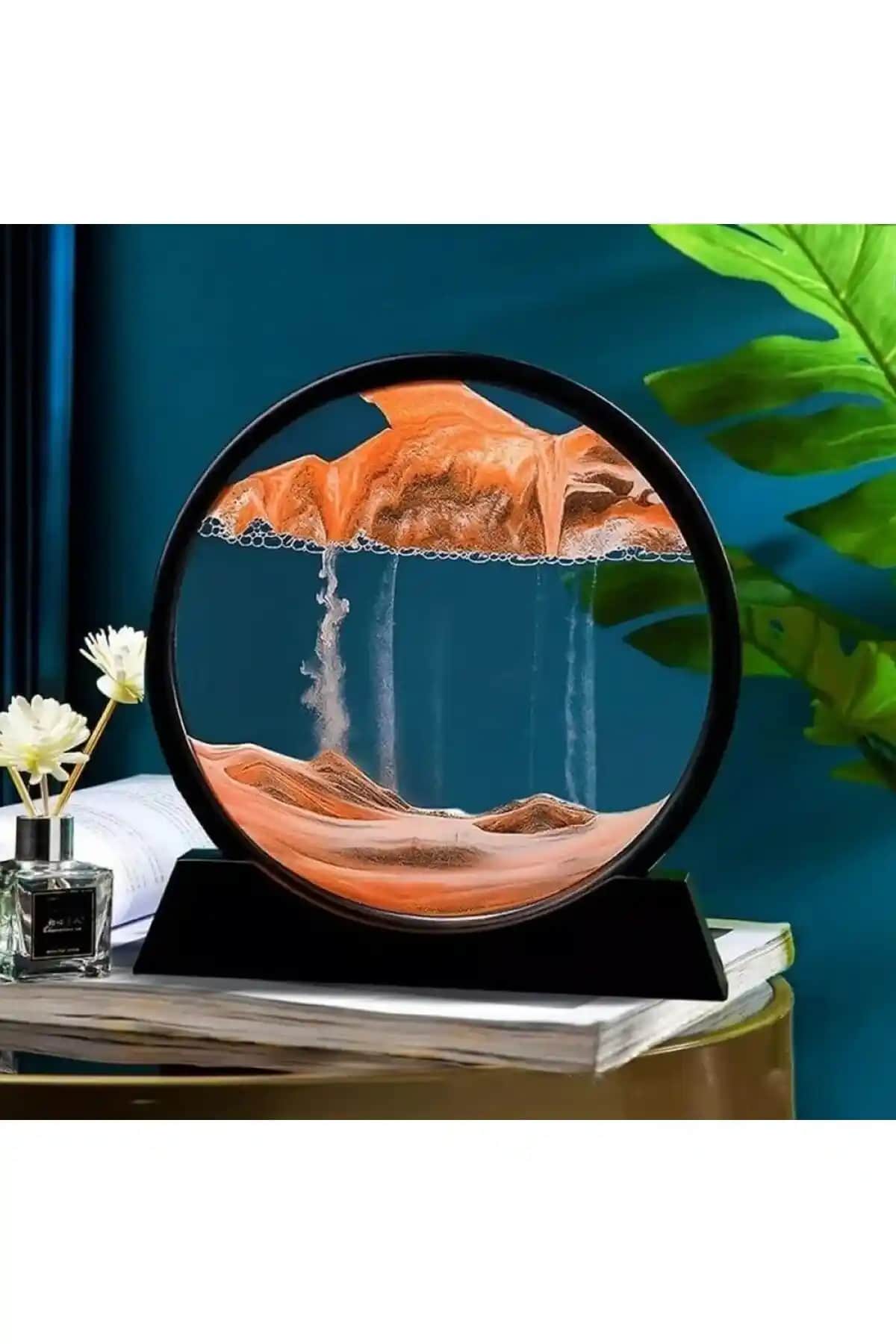 Raccoonco Turuncu Dekoratif Yuvarlak Kum Saati Modern ve Şık Tasarım Özellikleri