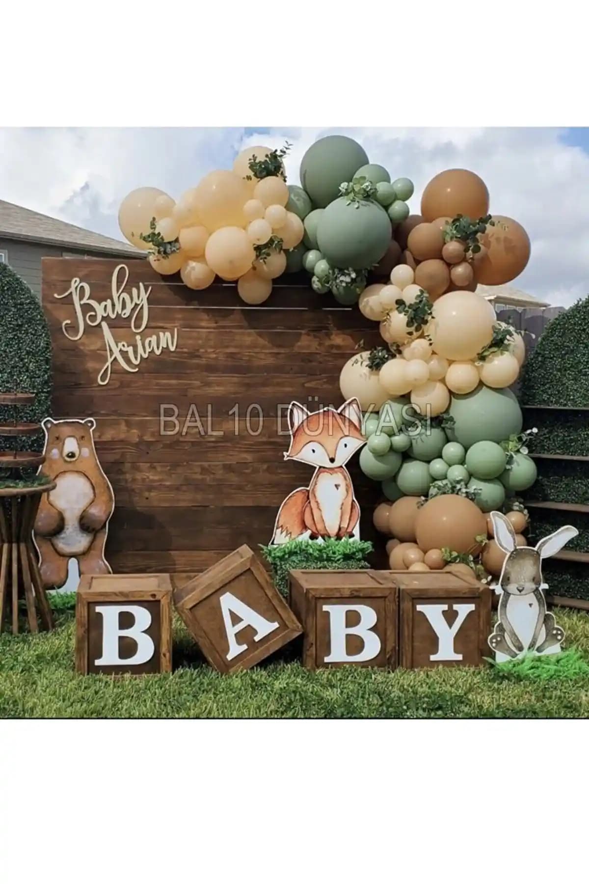 Renkli Balon Zinciri ve Balonlar ile Doğum Günü Partisi Dekorasyonu Seti