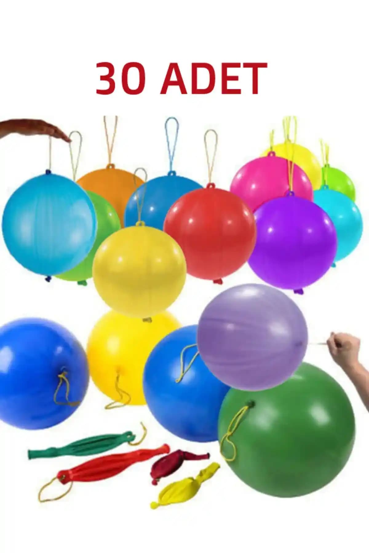 Renkli ve Eğlenceli Lastikli Zıpzıp Balonlar Çocuklar ve Organizasyonlar İçin Uygun