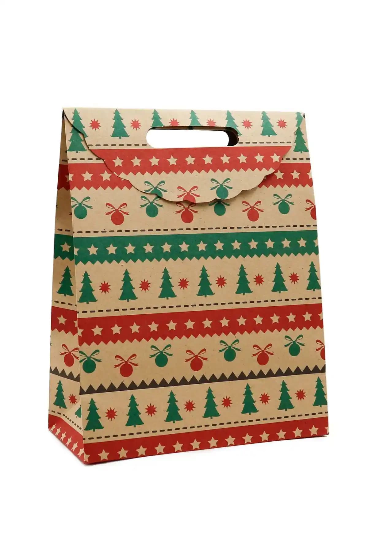 Reprodesign Yılbaşı Işıltısı Baskılı Karton Çanta Şık ve Dayanıklı Hediye Taşıma Çözümü