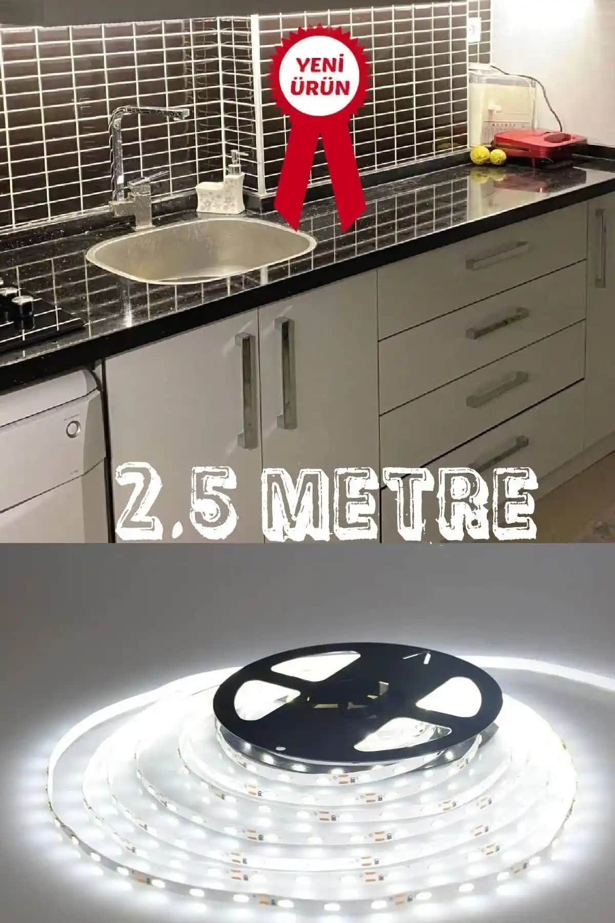 Sanctum 2,5 Metre Beyaz LED Şerit Işık İdeal İç Mekan Aydınlatması