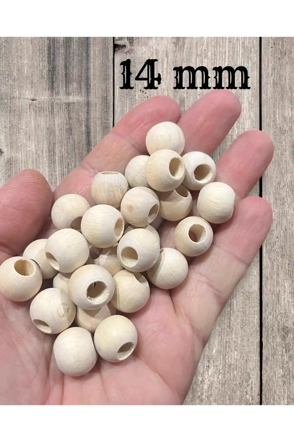 Selin 14 mm Ham Ahşap Boncuklar Doğal ve Çok Yönlü Takı ve Dekorasyon Malzemesi