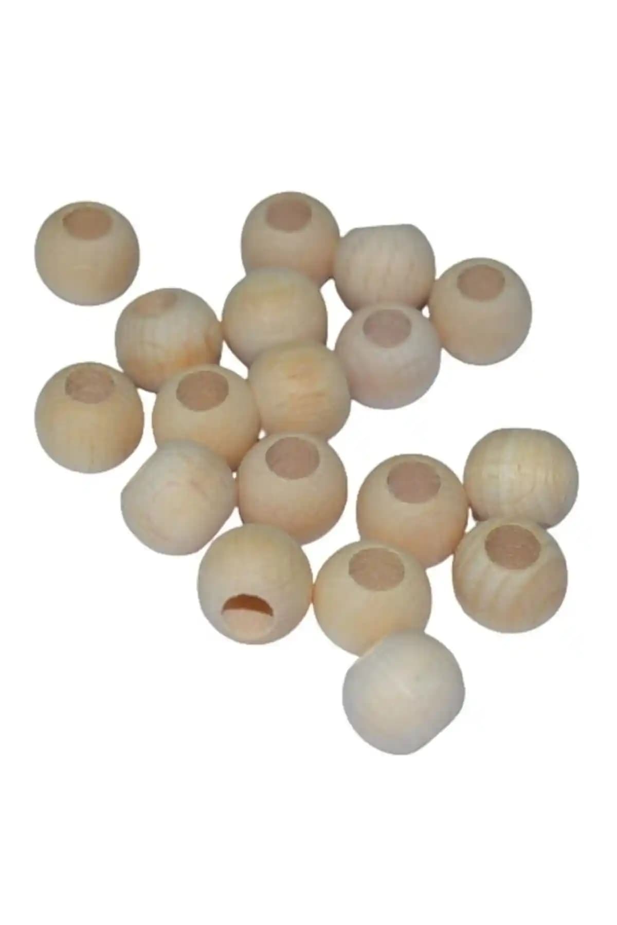 Selin 17 mm Ham İşlenmiş Ahşap Boncuklar Doğal ve Çok Yönlü Takı ile El Sanatları Malzemesi Türkiye Menşei