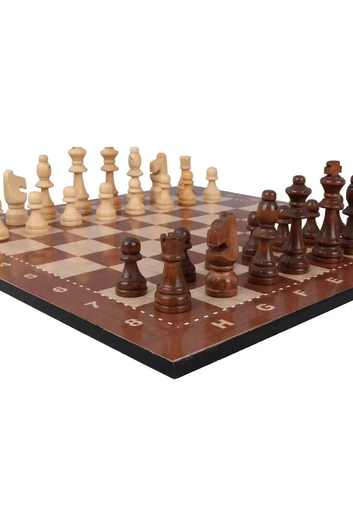 Sera Çantalı Küçük Boy Ahşap Taşlı Satranç Takımı: Estetik ve Dayanıklı Masa Oyunu