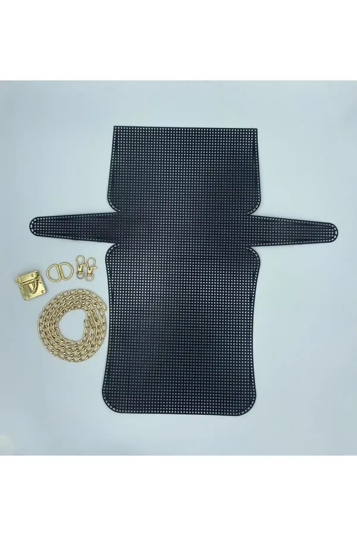 Siyah Plastik Kanvas Çanta Seti: Modern ve Çok Fonksiyonlu Aksesuarlar