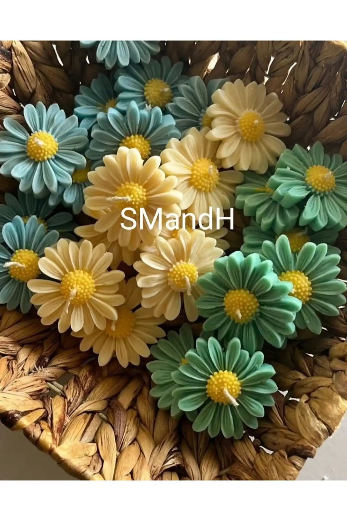 SMandH 15 Adet Papatya Mum Seti - Doğal ve Şık Kutlama Dekorasyonu İçin