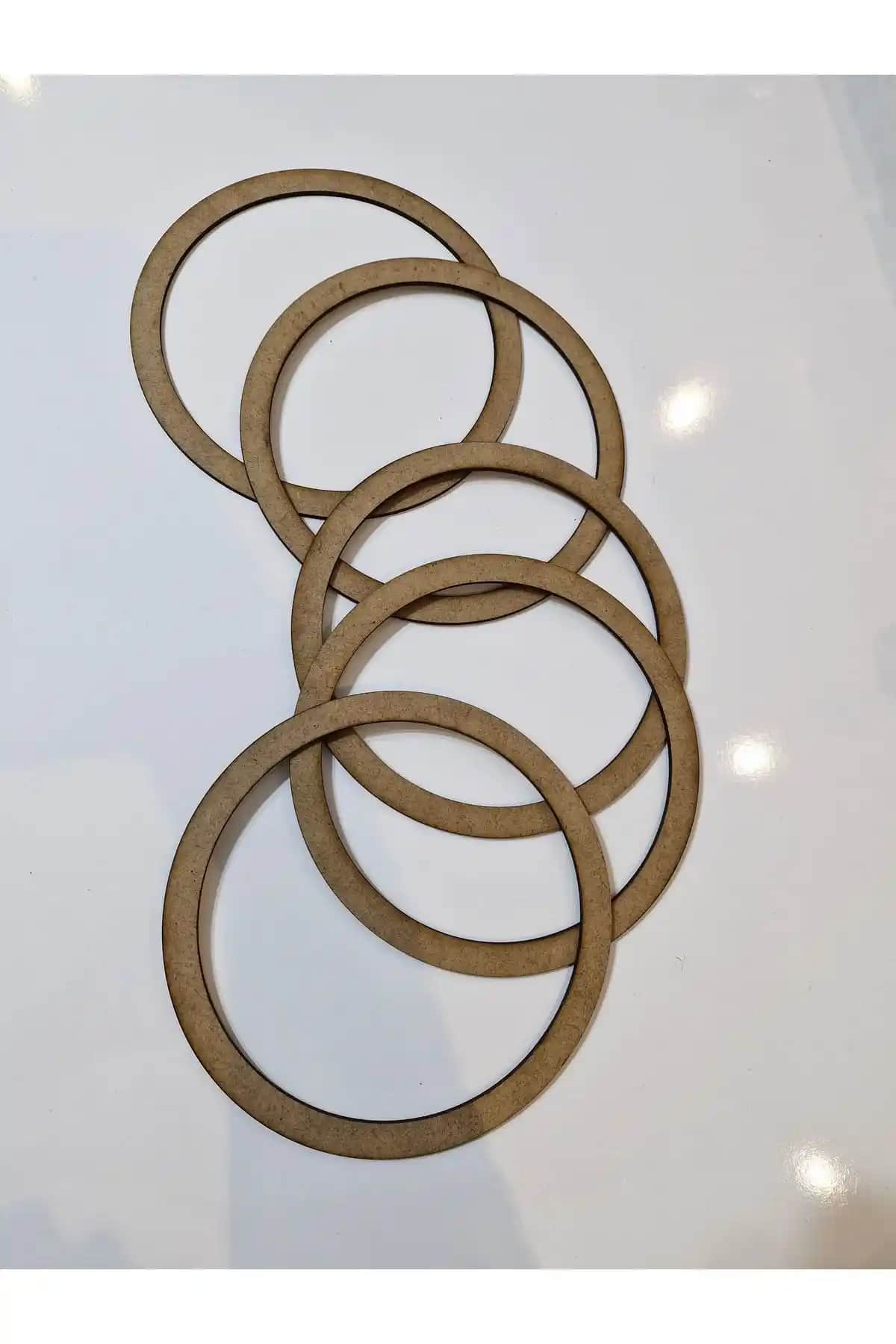 Sözen Home Design Ham MDF 22cm Çapında 5'li Kasnak Seti ile Çok Yönlü Dekoratif ve El İşi Projeleri