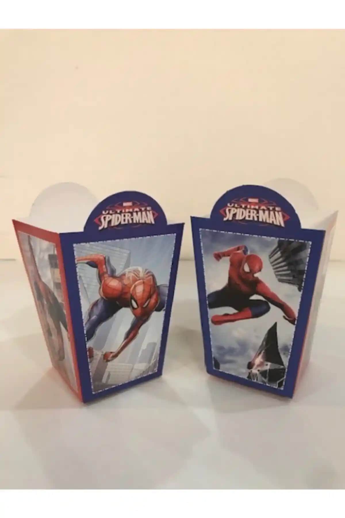 Spiderman Temalı Popcorn Mısır Kutuları Çocuk Partileri ve Etkinlikler İçin Uygun