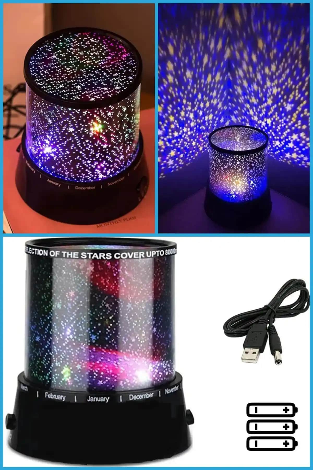 Star Yıldızlı Gece Lambası ve Samanyolu Galaxy Işıklı Cam Küre Karşılaştırması