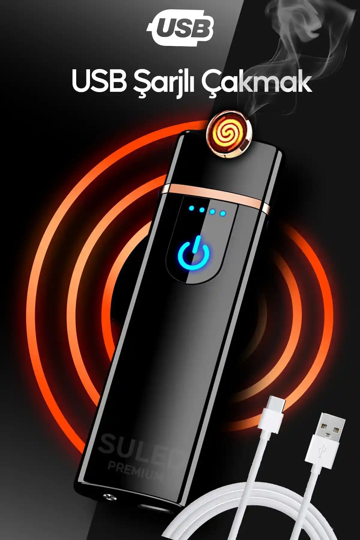 SULED Şarjlı Kamp Çakmağı: USB Şarj Özelliği ve Modern Tasarımıyla Pratik Kullanım