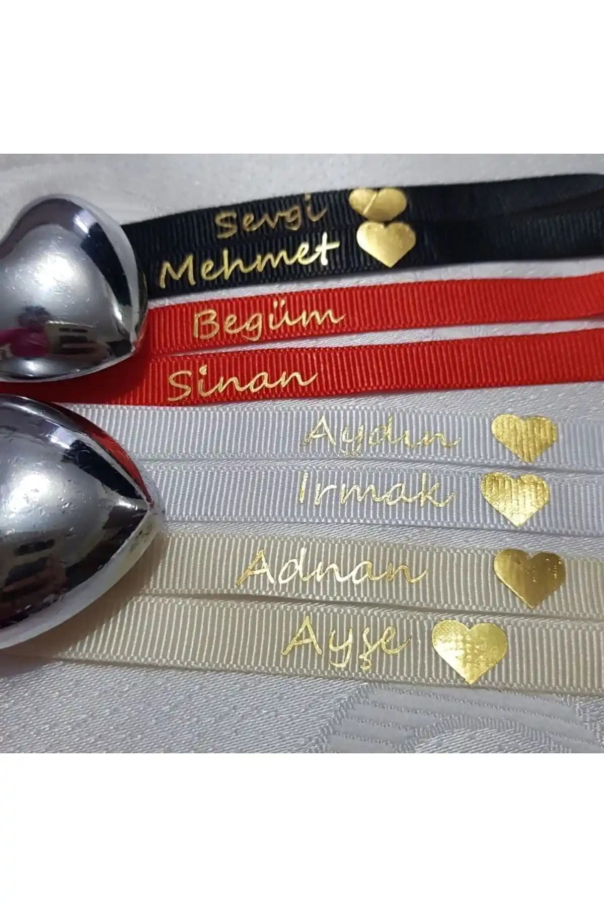 Tarihsiz Söz ve Nişan Kalpli Yüzük Kurdelesi Kişiye Özel Tasarım ve Kalite Ürünleri