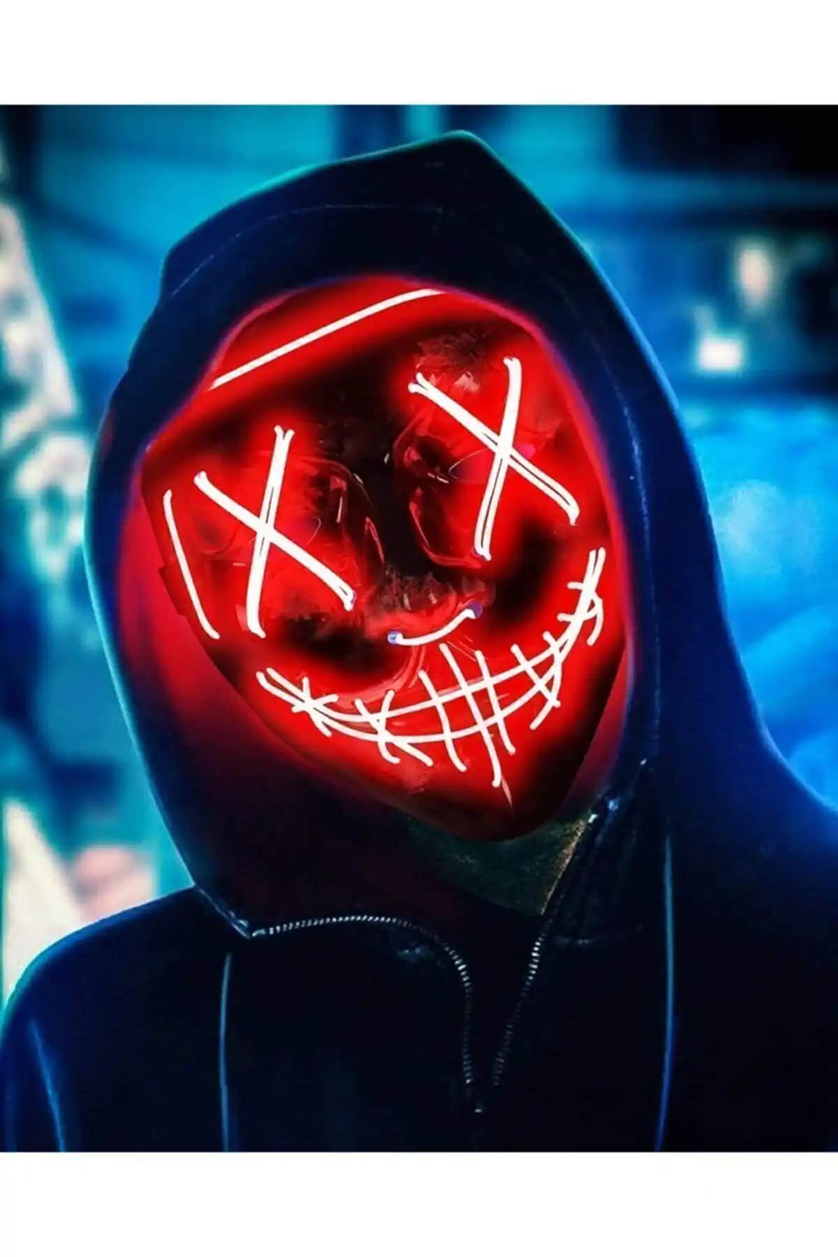 Teknoloji World Halloween Led Neon Maske: Renkli ve Işıklı Eğlence Aksesuarı