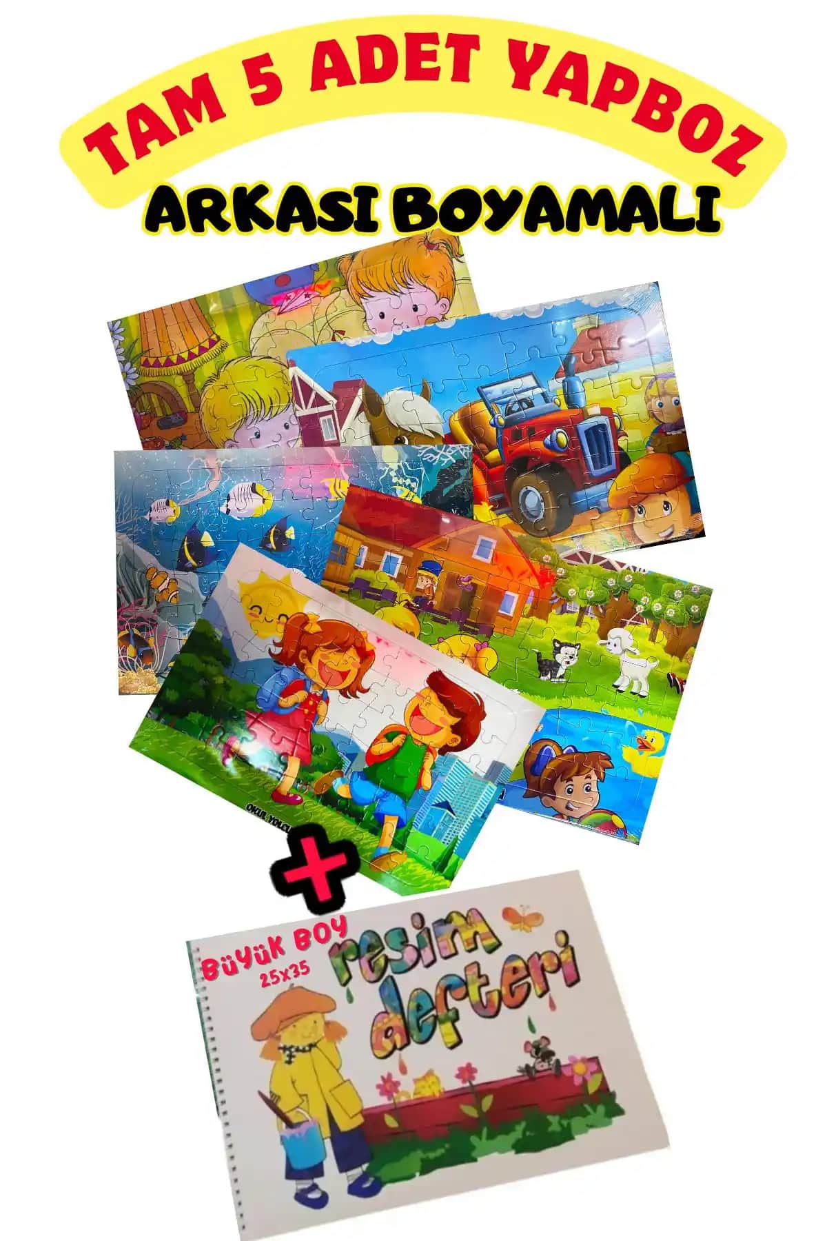 Trendx7 Boyamalı Yapboz Seti Çocuklar İçin Eğitici ve Renkli Oyun Seçeneği